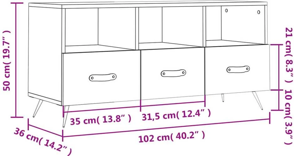 TV staliukas Televizoriaus spintelė, juoda, 102x36x50cm, apdirbta mediena