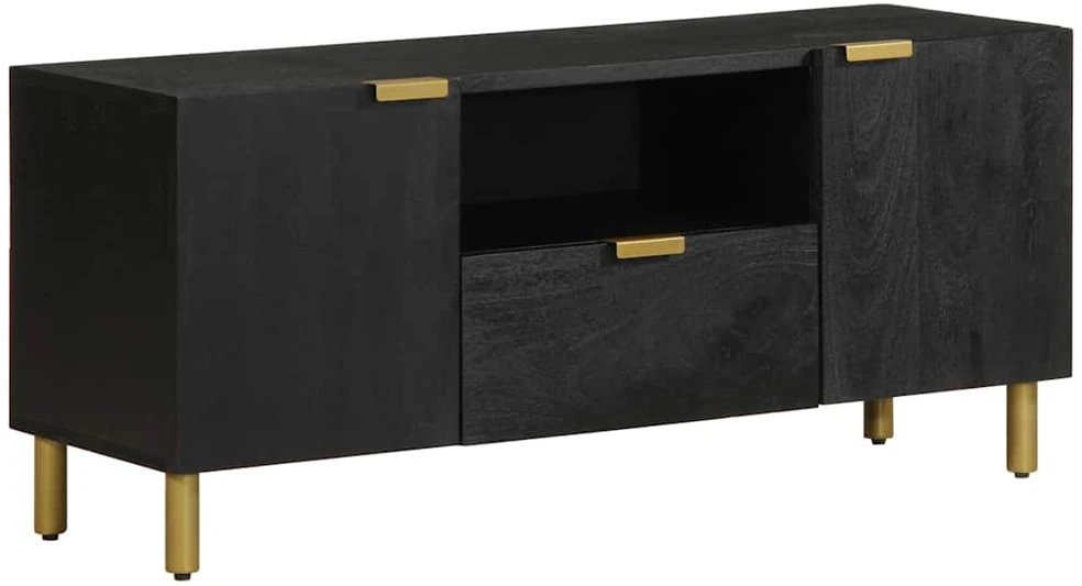 televizoriaus spintelė juoda 105x33x46 cm Engineered Wood