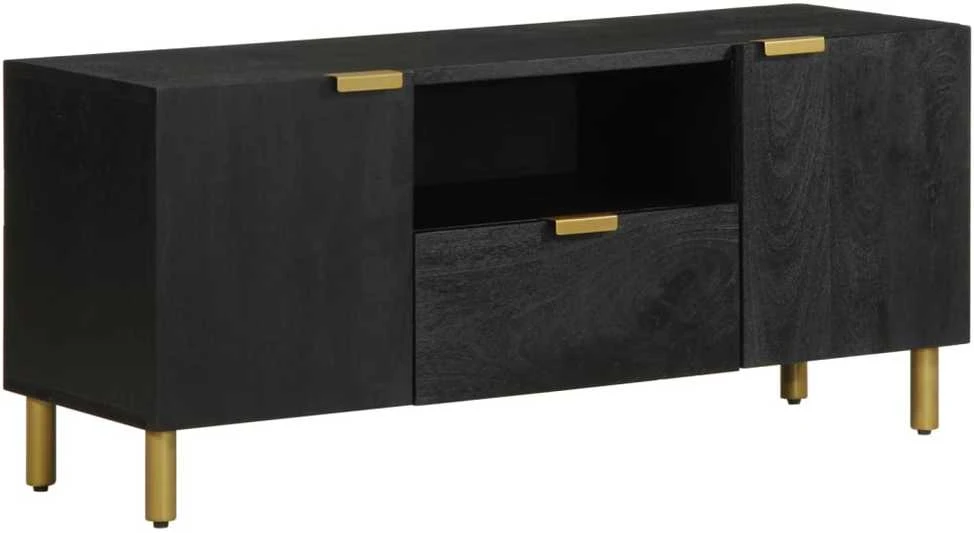 televizoriaus spintelė juoda 105x33x46 cm Engineered Wood