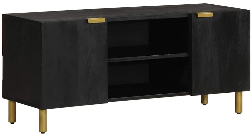 televizoriaus spintelė juoda 105x33x46 cm Engineered Wood