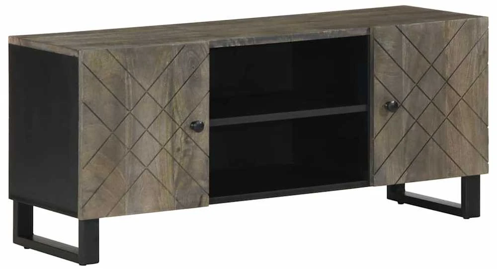 Televizoriaus spintelė, juoda, 105x33x46cm, mango masyvas