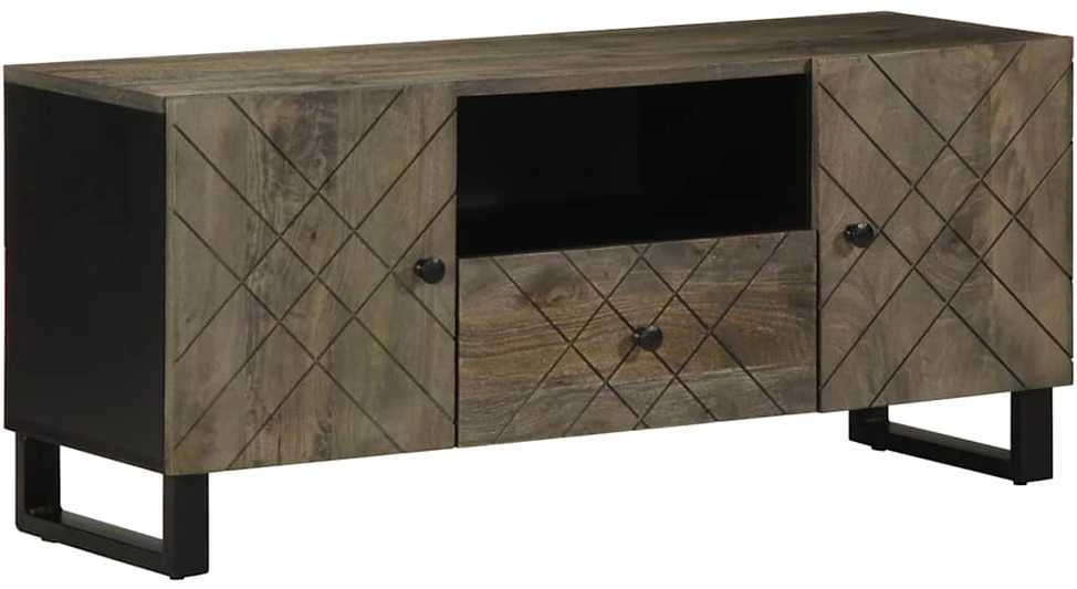 Televizoriaus spintelė, juoda, 105x33x46cm, mango masyvas
