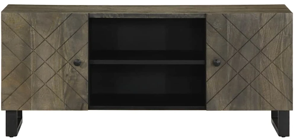 Televizoriaus spintelė, juoda, 105x33x46cm, mango masyvas