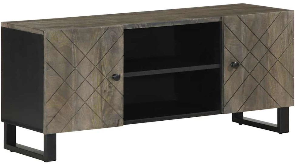 Televizoriaus spintelė, juoda, 105x33x46cm, mango masyvas