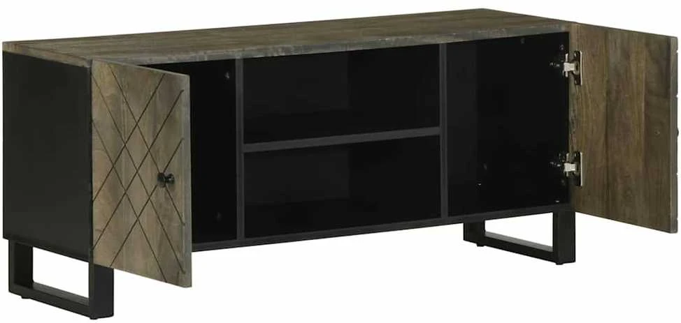 Televizoriaus spintelė, juoda, 105x33x46cm, mango masyvas