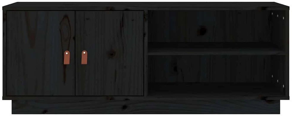 TV staliukas Televizoriaus spintelė, juoda, 105x34x40cm, pušies masyvas