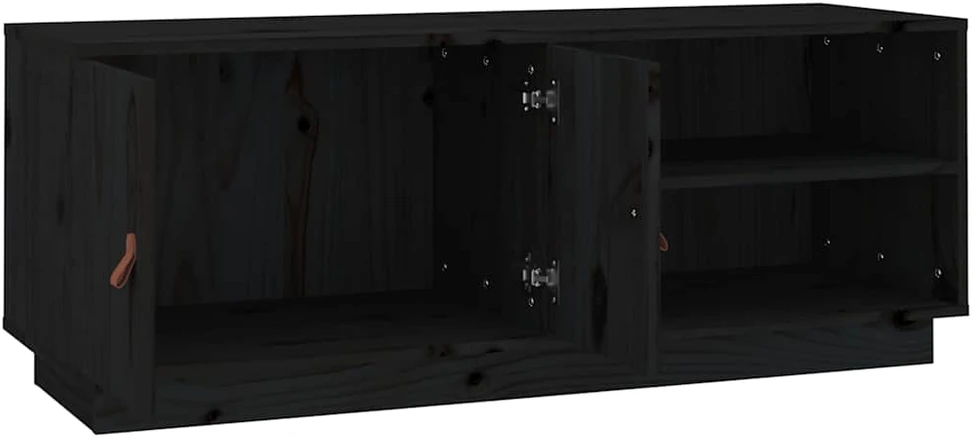 TV staliukas Televizoriaus spintelė, juoda, 105x34x40cm, pušies masyvas