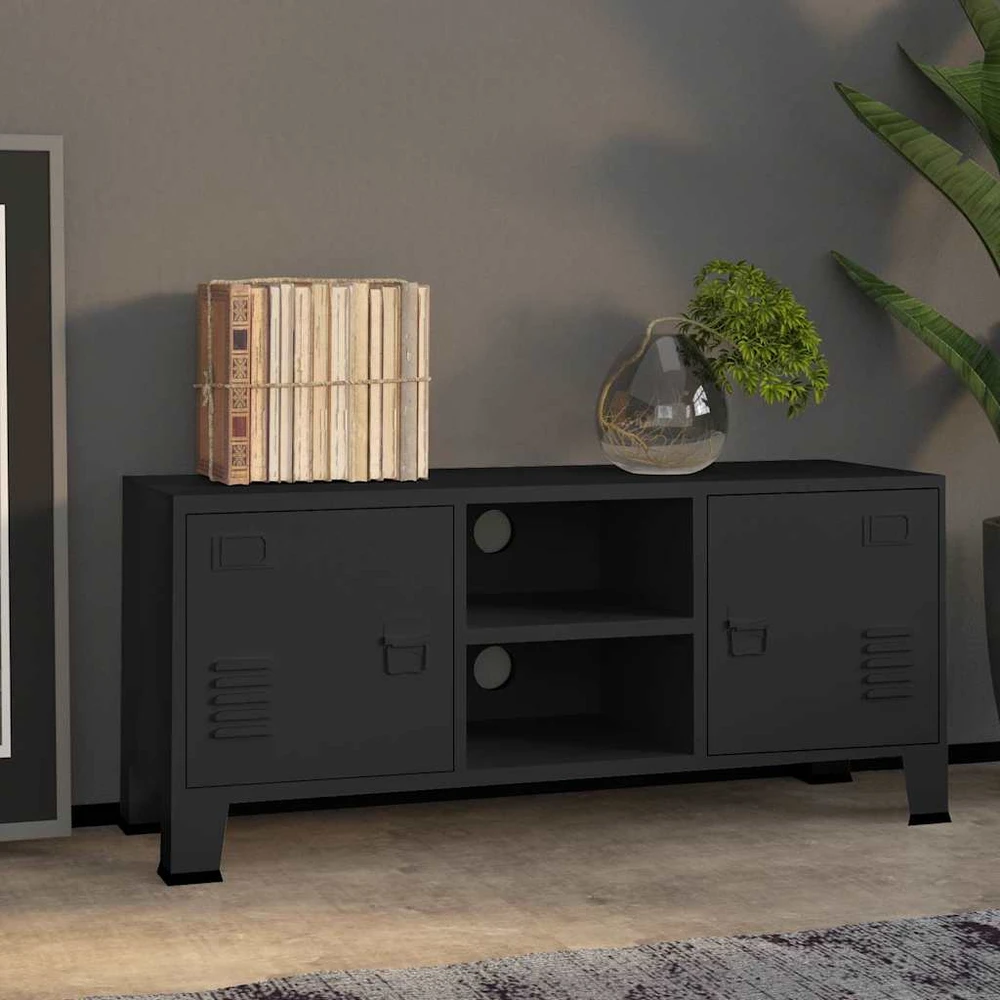 TV staliukas Televizoriaus spintelė, juoda, 105x35x42cm, metalas