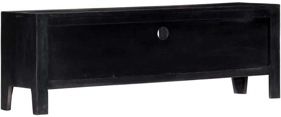 TV staliukas Televizoriaus spintelė, juoda, 118x30x40cm, mango med. masyvas