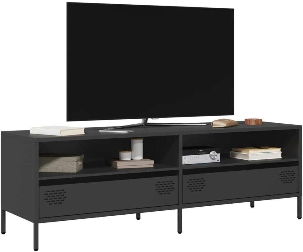 TV staliukas Televizoriaus spintelė, juoda, 135x39x43,5cm, plienas