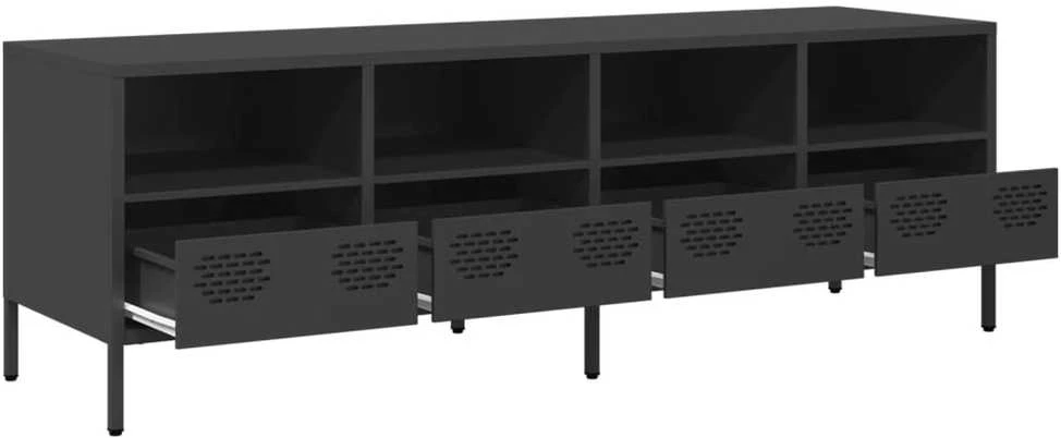 TV staliukas Televizoriaus spintelė, juoda, 135x39x43,5cm, plienas