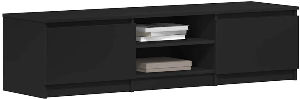 TV staliukas Televizoriaus spintelė, juoda, 140x40x35,5cm, apdirbta mediena