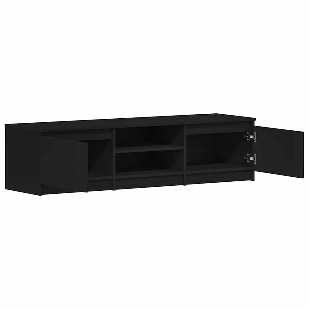 TV staliukas Televizoriaus spintelė, juoda, 140x40x35,5cm, apdirbta mediena