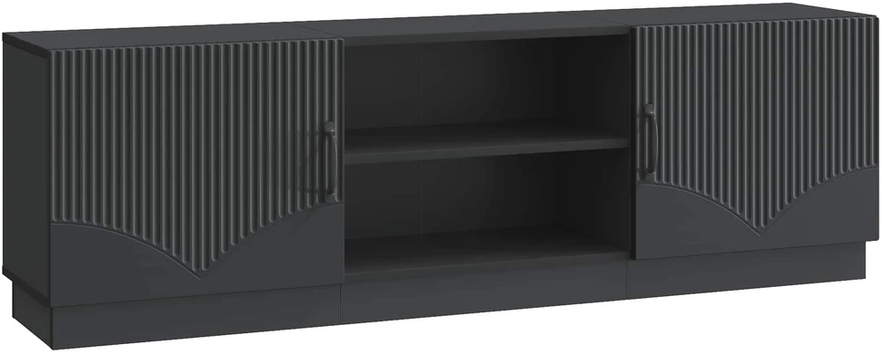 TV staliukas Televizoriaus spintelė Juoda 150 x 31 x 47 cm Apdirbta mediena