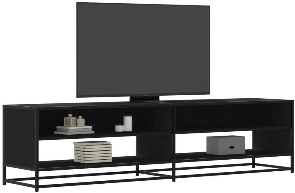 TV staliukas Televizoriaus spintelė, juoda, 180,5x40x46cm, apdirbta mediena