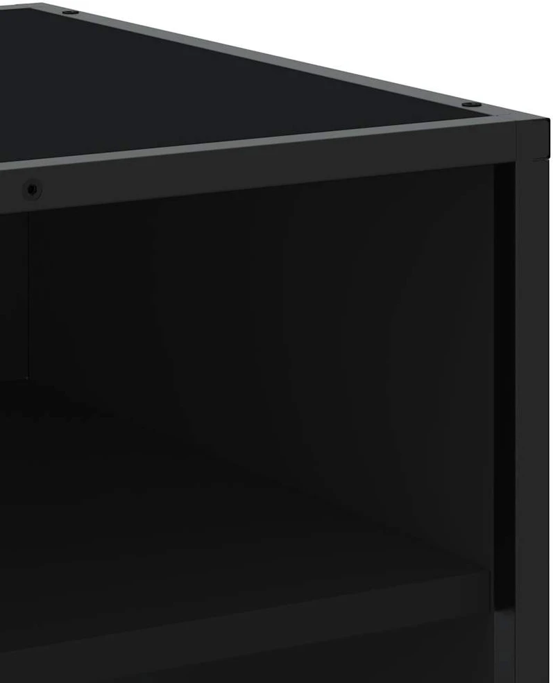 TV staliukas Televizoriaus spintelė, juoda, 180,5x40x46cm, apdirbta mediena