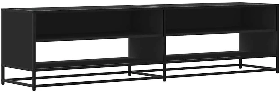 TV staliukas Televizoriaus spintelė, juoda, 180,5x40x46cm, apdirbta mediena