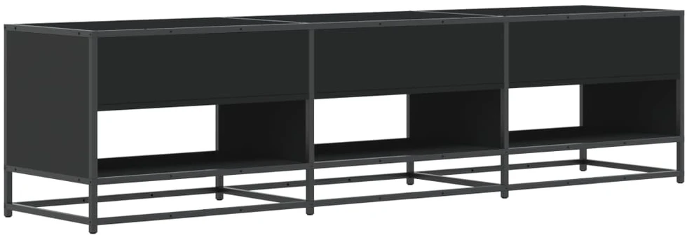 TV staliukas Televizoriaus spintelė, juoda, 180x40x46cm, apdirbta mediena