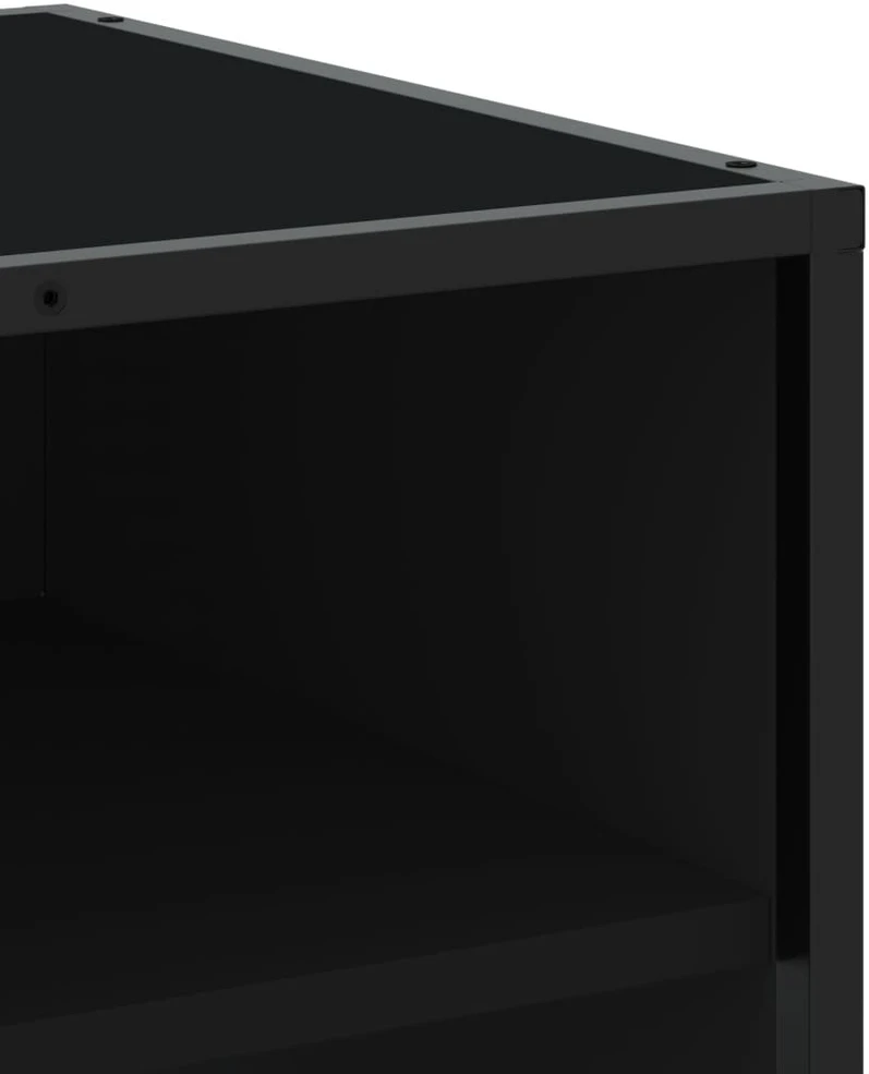 TV staliukas Televizoriaus spintelė, juoda, 180x40x46cm, apdirbta mediena