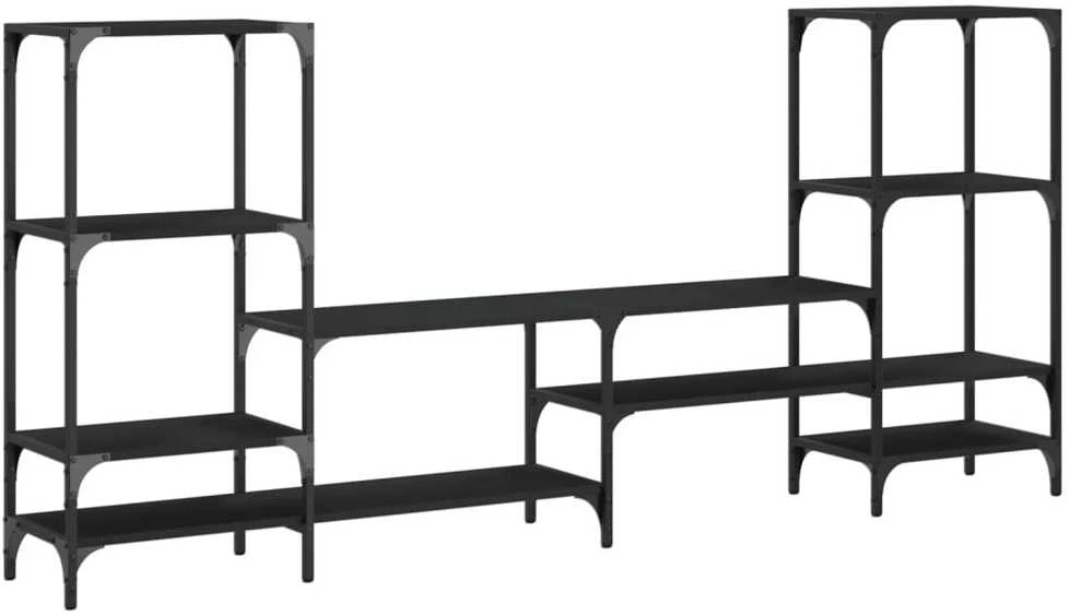 TV staliukas Televizoriaus spintelė, juoda, 206,5x28,5x95cm, mediena
