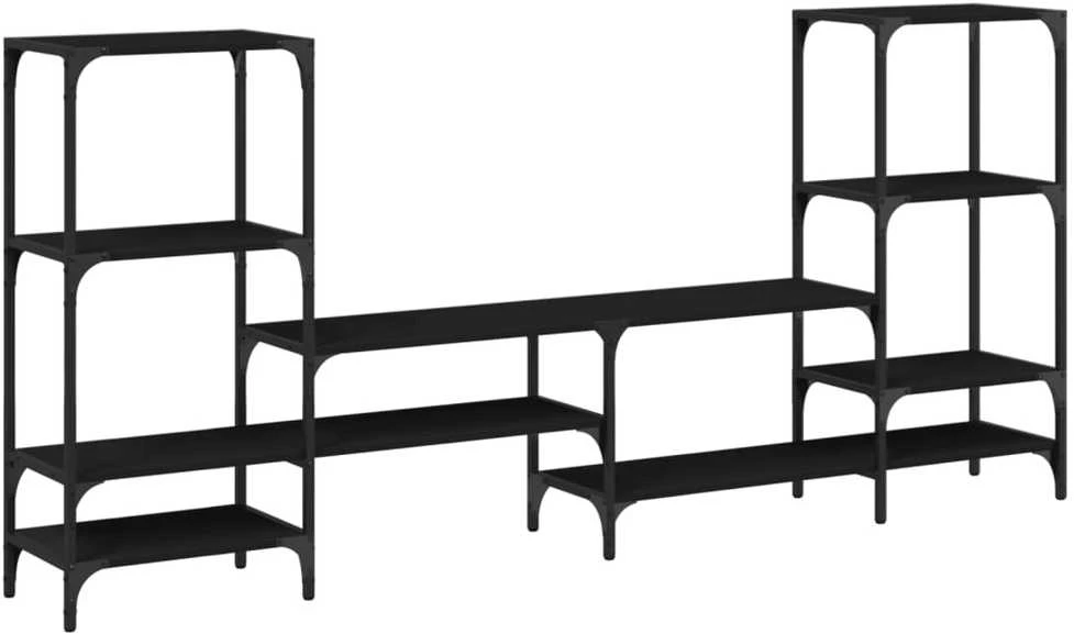 TV staliukas Televizoriaus spintelė, juoda, 206,5x28,5x95cm, mediena