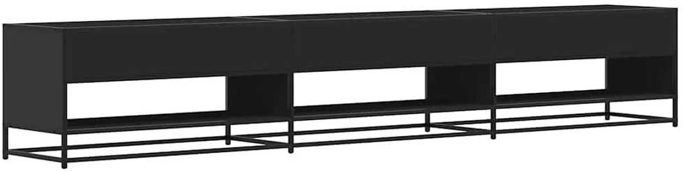 TV staliukas Televizoriaus spintelė, juoda, 270x40x46cm, apdirbta mediena