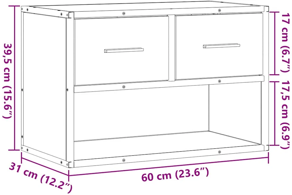 TV staliukas Televizoriaus spintelė, juoda, 60x31x39,5cm, mediena ir metalas