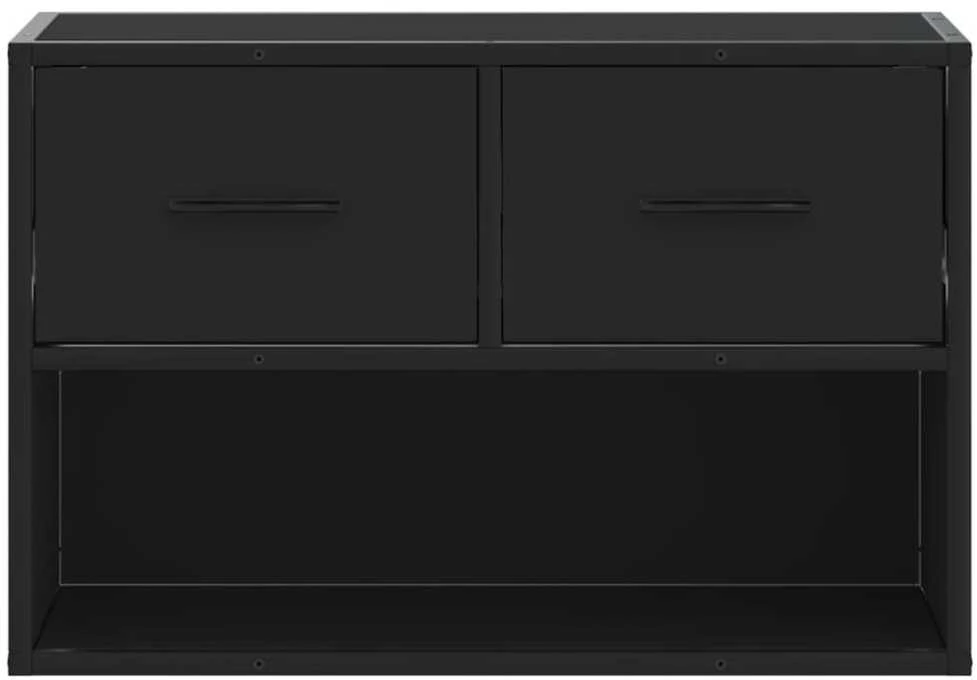 TV staliukas Televizoriaus spintelė, juoda, 60x31x39,5cm, mediena ir metalas