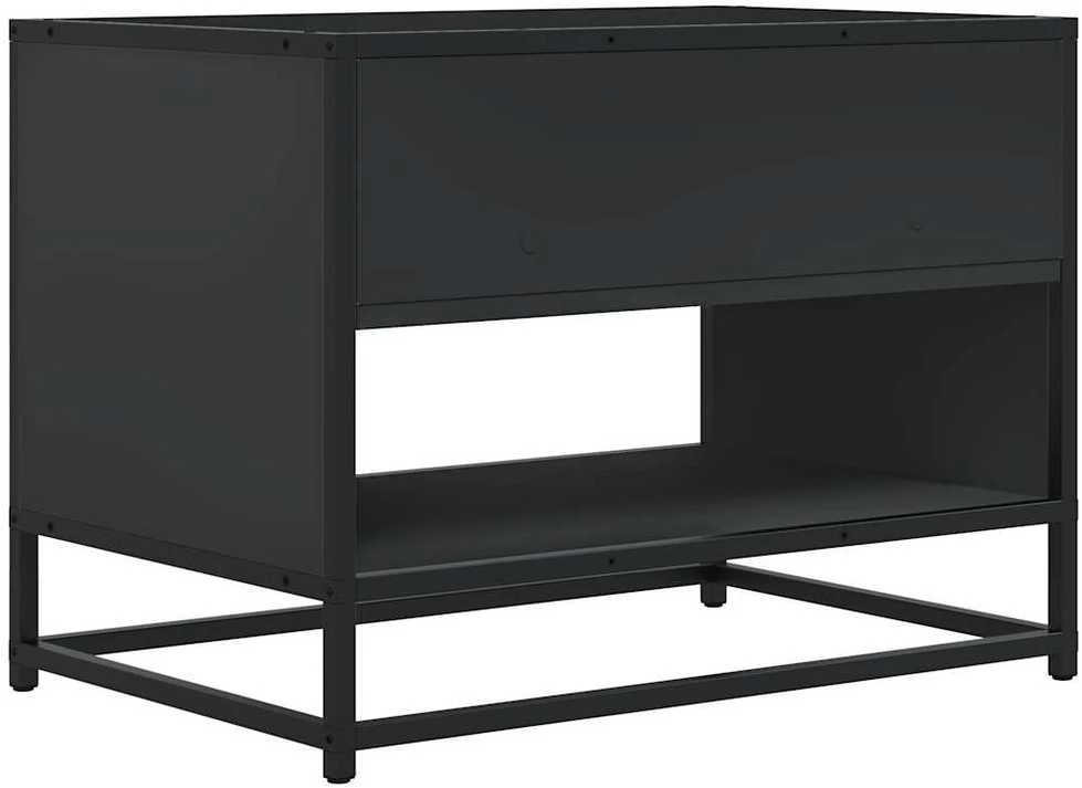 TV staliukas Televizoriaus spintelė, juoda, 61x40x46cm, mediena ir metalas