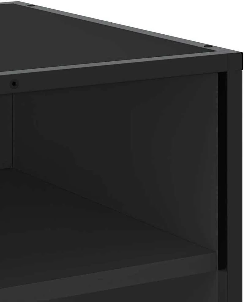 TV staliukas Televizoriaus spintelė, juoda, 61x40x46cm, mediena ir metalas