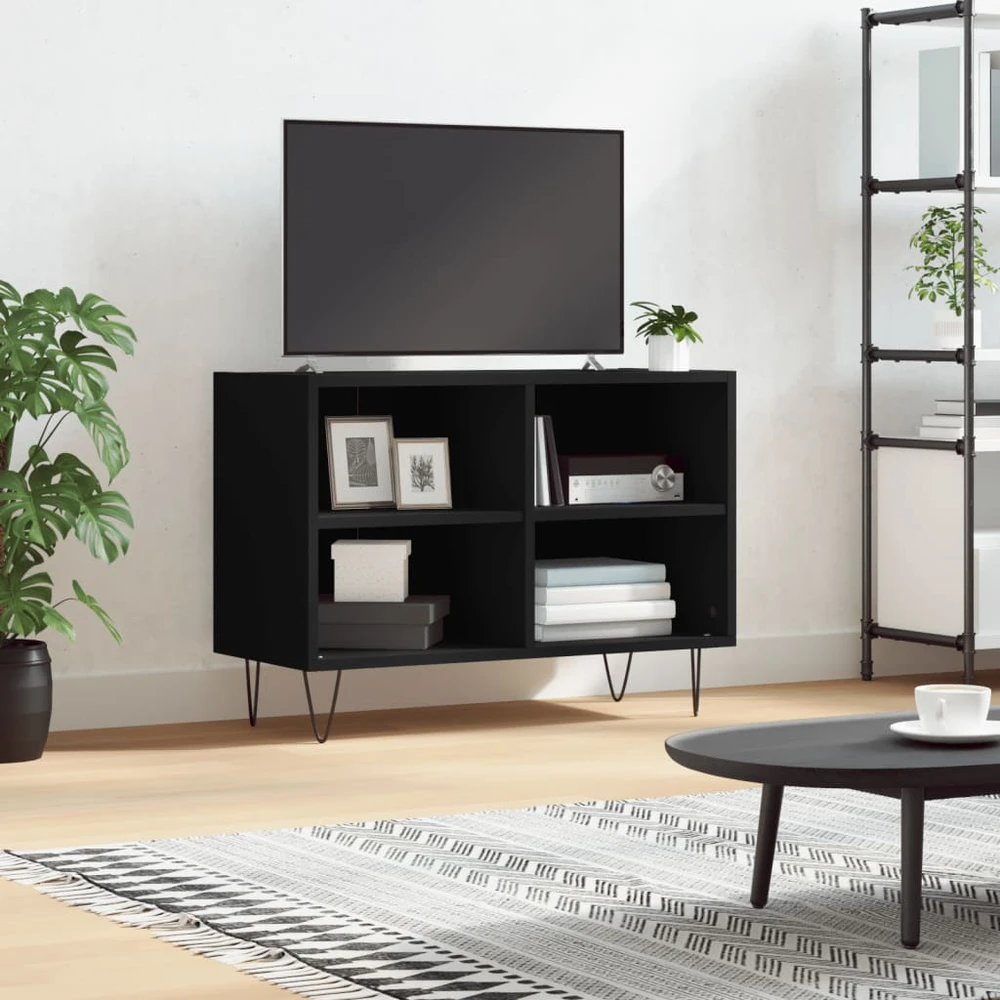 TV staliukas Televizoriaus spintelė, juoda, 69,5x30x50cm, apdirbta mediena