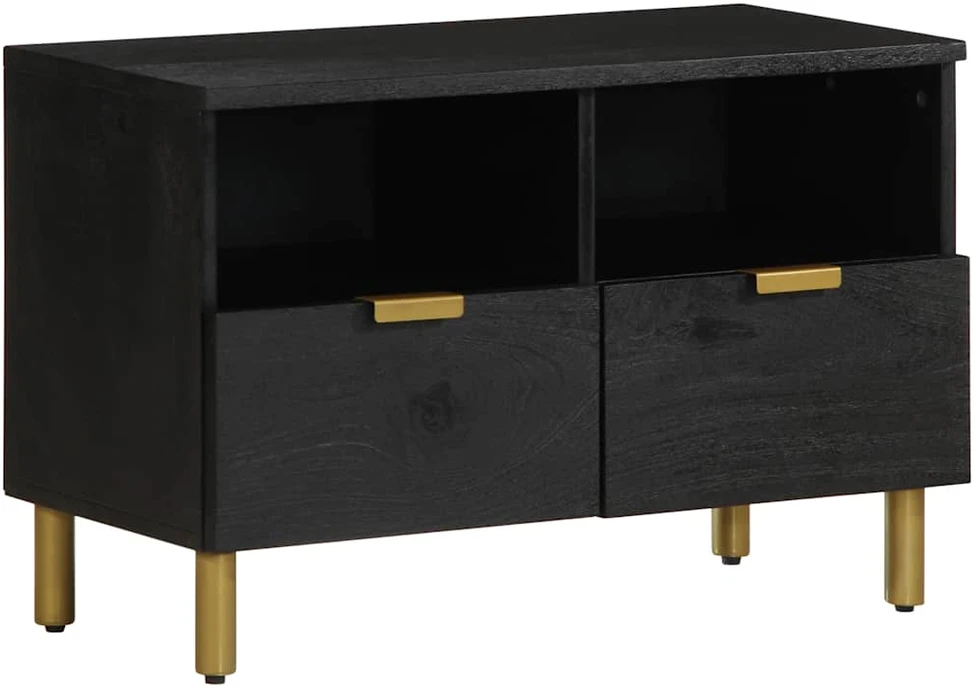 televizoriaus spintelė Juoda 70x33x46 cm Engineered Wood