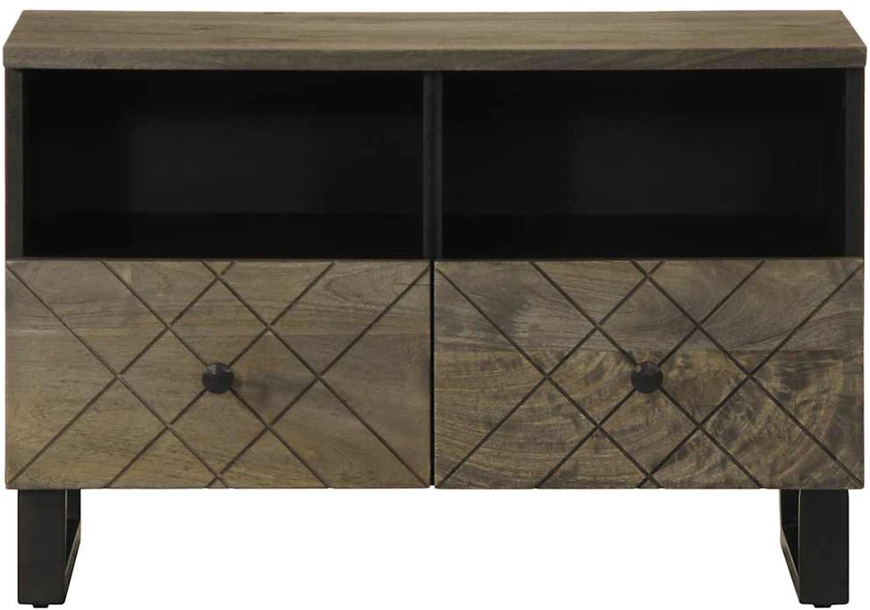 Televizoriaus spintelė, juoda, 70x33x46cm, mango masyvas