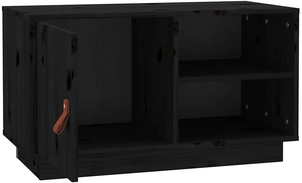 TV staliukas Televizoriaus spintelė, juoda, 70x34x40cm, pušies masyvas