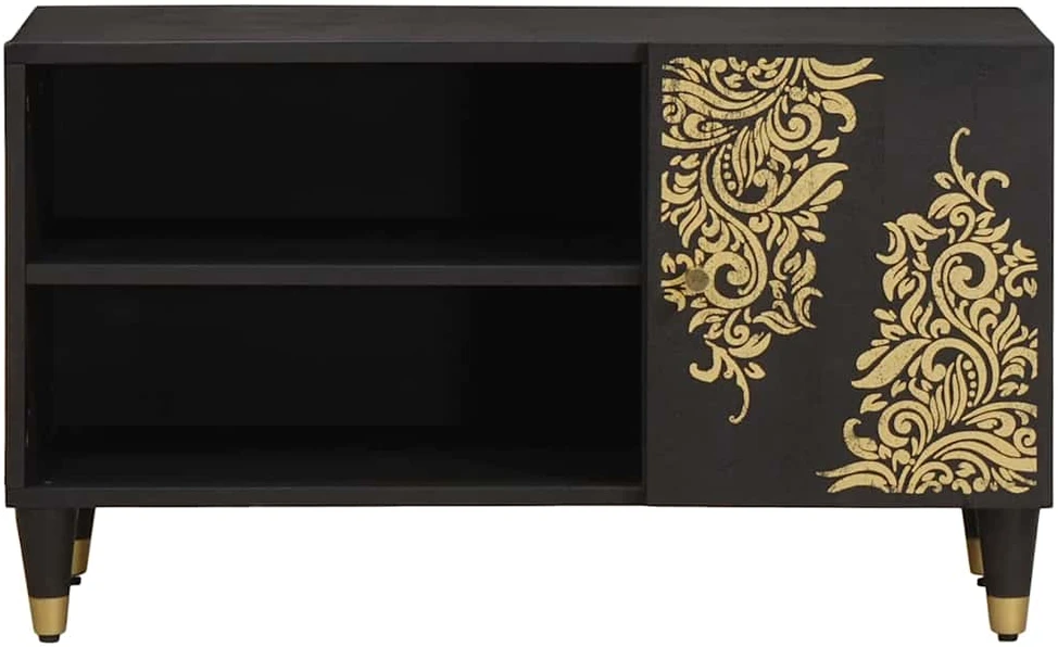 Televizoriaus spintelė Juoda 80 x 33 x 46 cm Kietas mango medis
