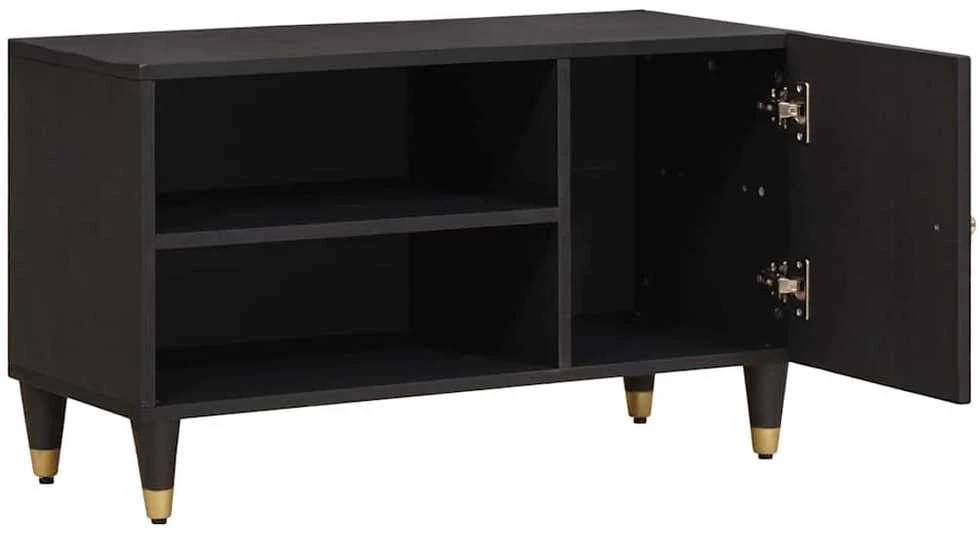 Televizoriaus spintelė Juoda 80 x 33 x 46 cm Kietas mango medis