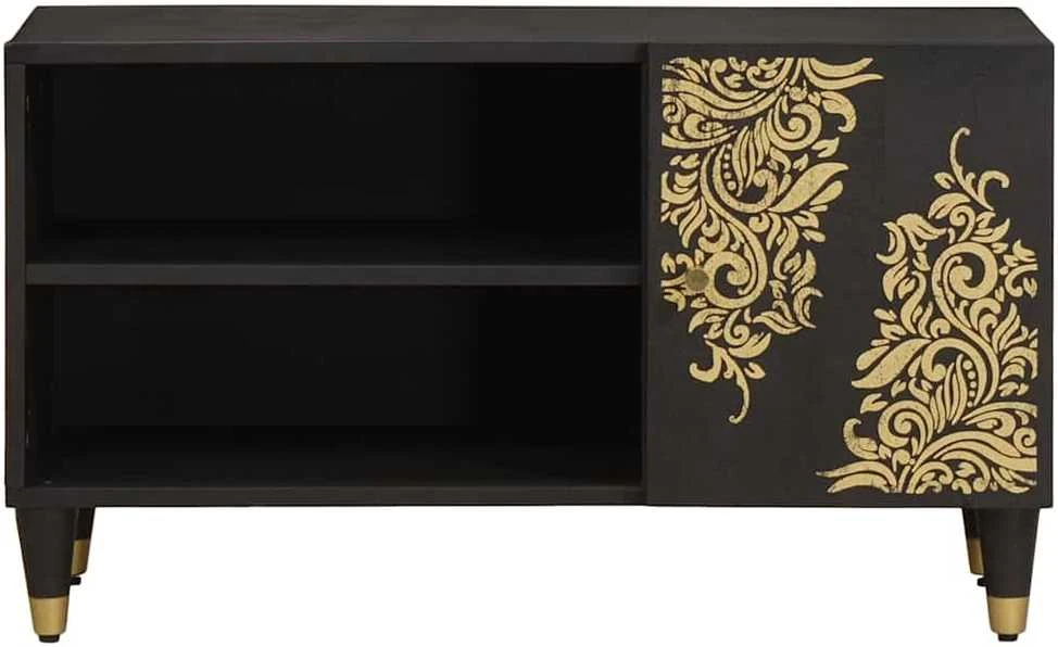 Televizoriaus spintelė Juoda 80 x 33 x 46 cm Kietas mango medis