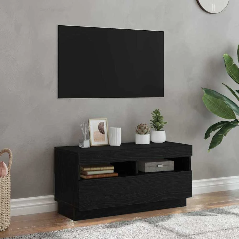 TV staliukas Televizoriaus spintelė 80 x 35 x 40 cm Juodas ąžuolas