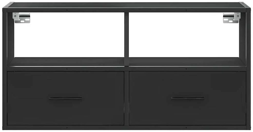 TV staliukas Televizoriaus spintelė, juoda, 80x31x39,5cm, mediena/metalas