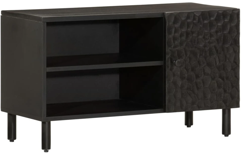 TV staliukas Televizoriaus spintelė, juoda, 80x31x46cm, mango masyvas