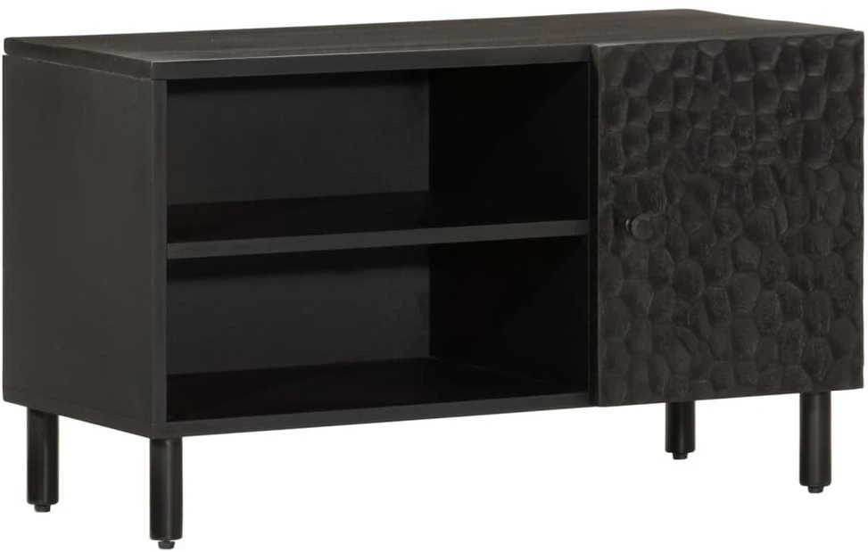 TV staliukas Televizoriaus spintelė, juoda, 80x31x46cm, mango masyvas