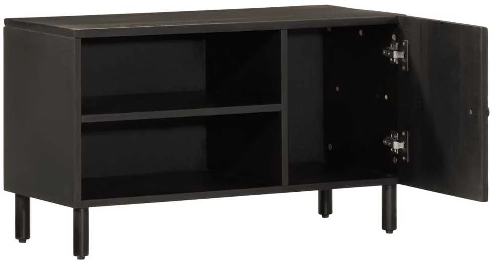 TV staliukas Televizoriaus spintelė, juoda, 80x31x46cm, mango masyvas