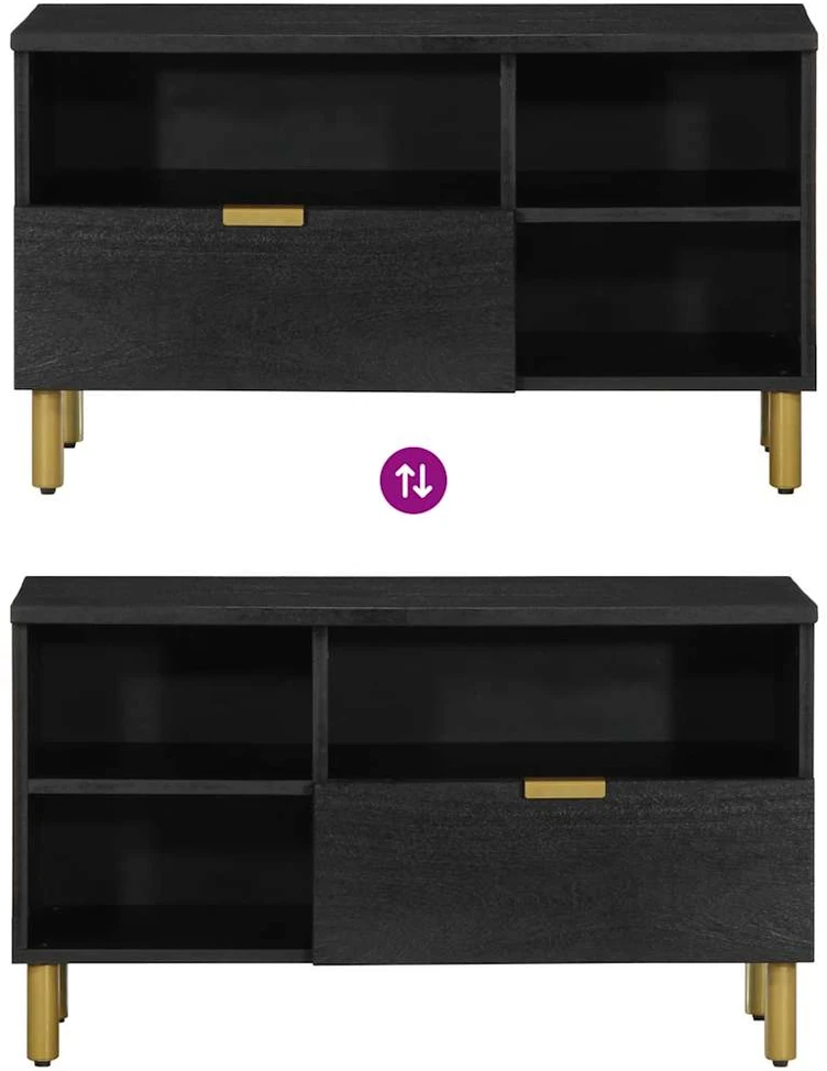 televizoriaus spintelė Juoda 80x33x46 cm Engineered Wood