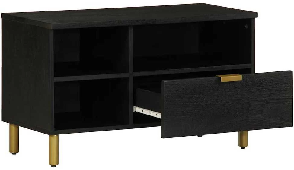 televizoriaus spintelė Juoda 80x33x46 cm Engineered Wood