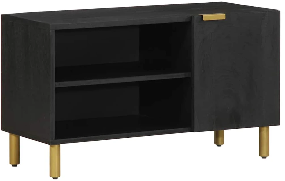 televizoriaus spintelė Juoda 80x33x46 cm Engineered Wood