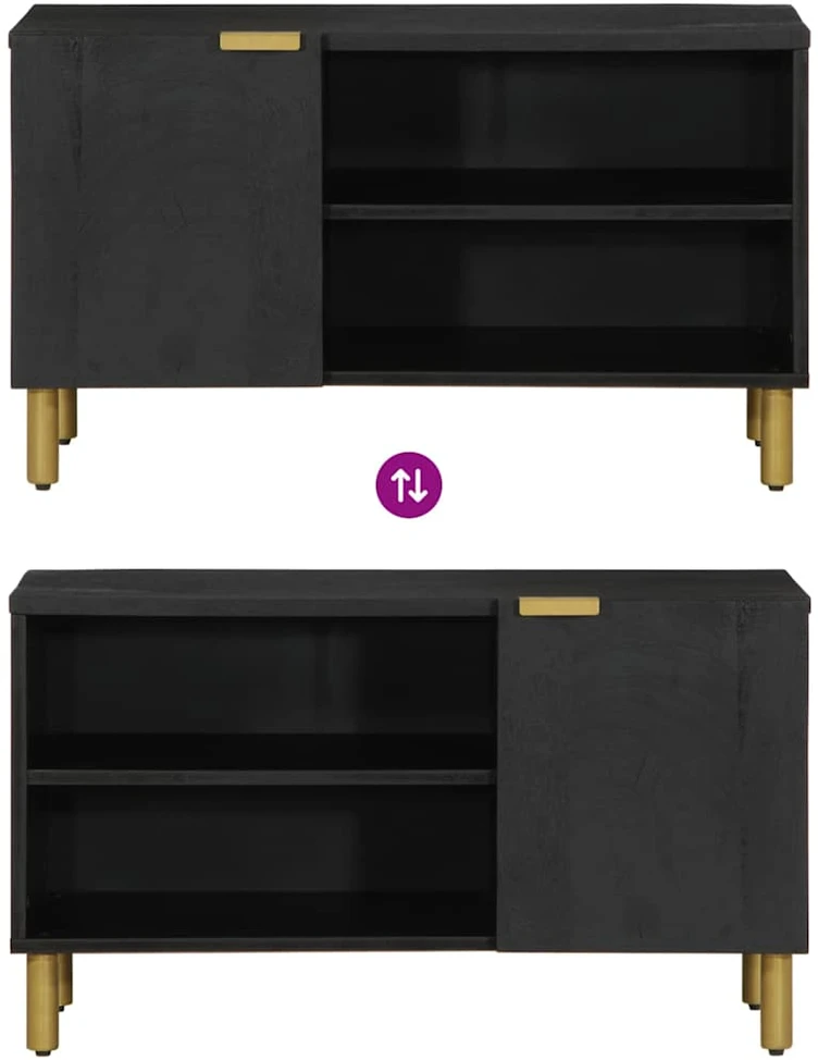 televizoriaus spintelė Juoda 80x33x46 cm Engineered Wood