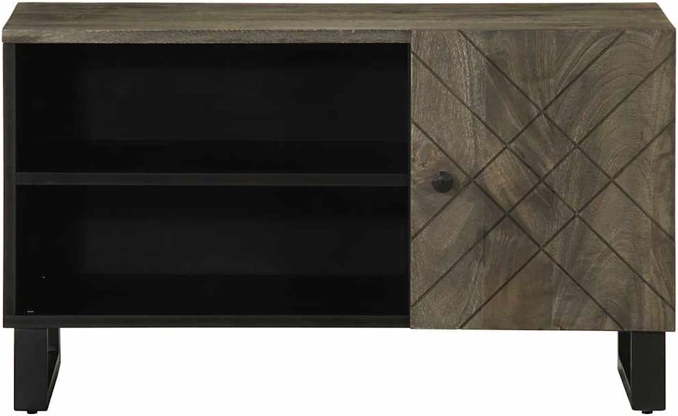 Televizoriaus spintelė, juoda, 80x33x46cm, mango masyvas