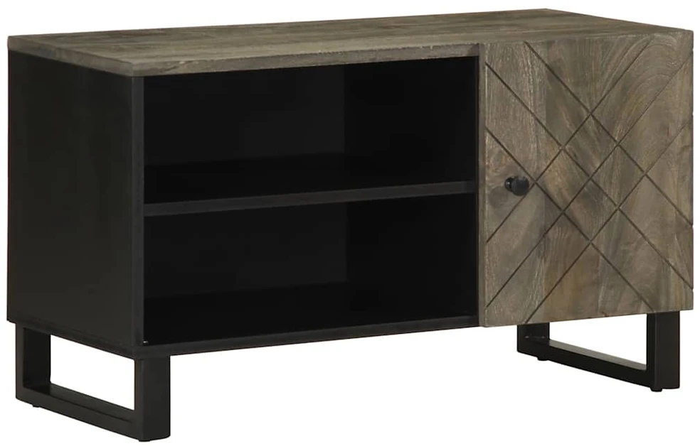 Televizoriaus spintelė, juoda, 80x33x46cm, mango masyvas