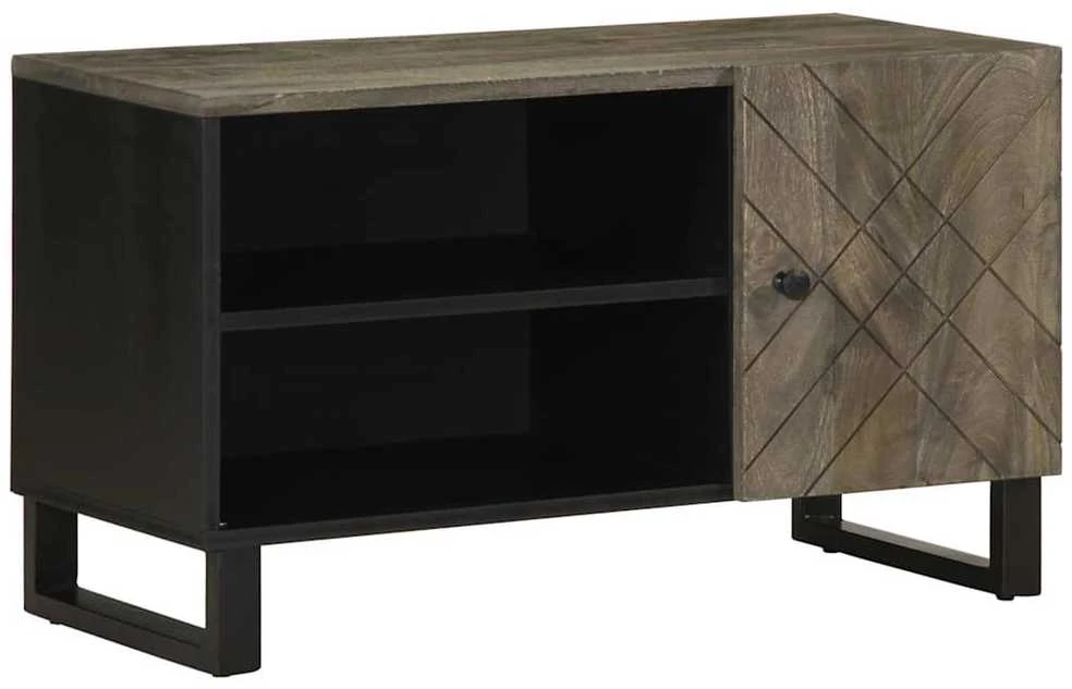 Televizoriaus spintelė, juoda, 80x33x46cm, mango masyvas