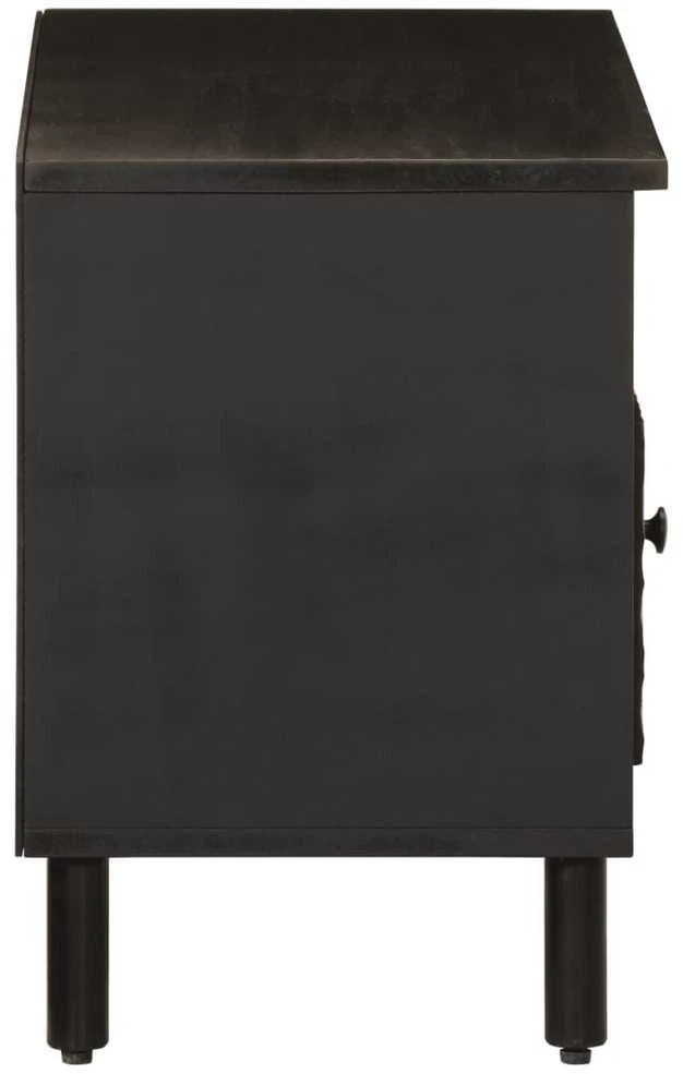 TV staliukas Televizoriaus spintelė, juoda, 80x33x46cm, mango masyvas
